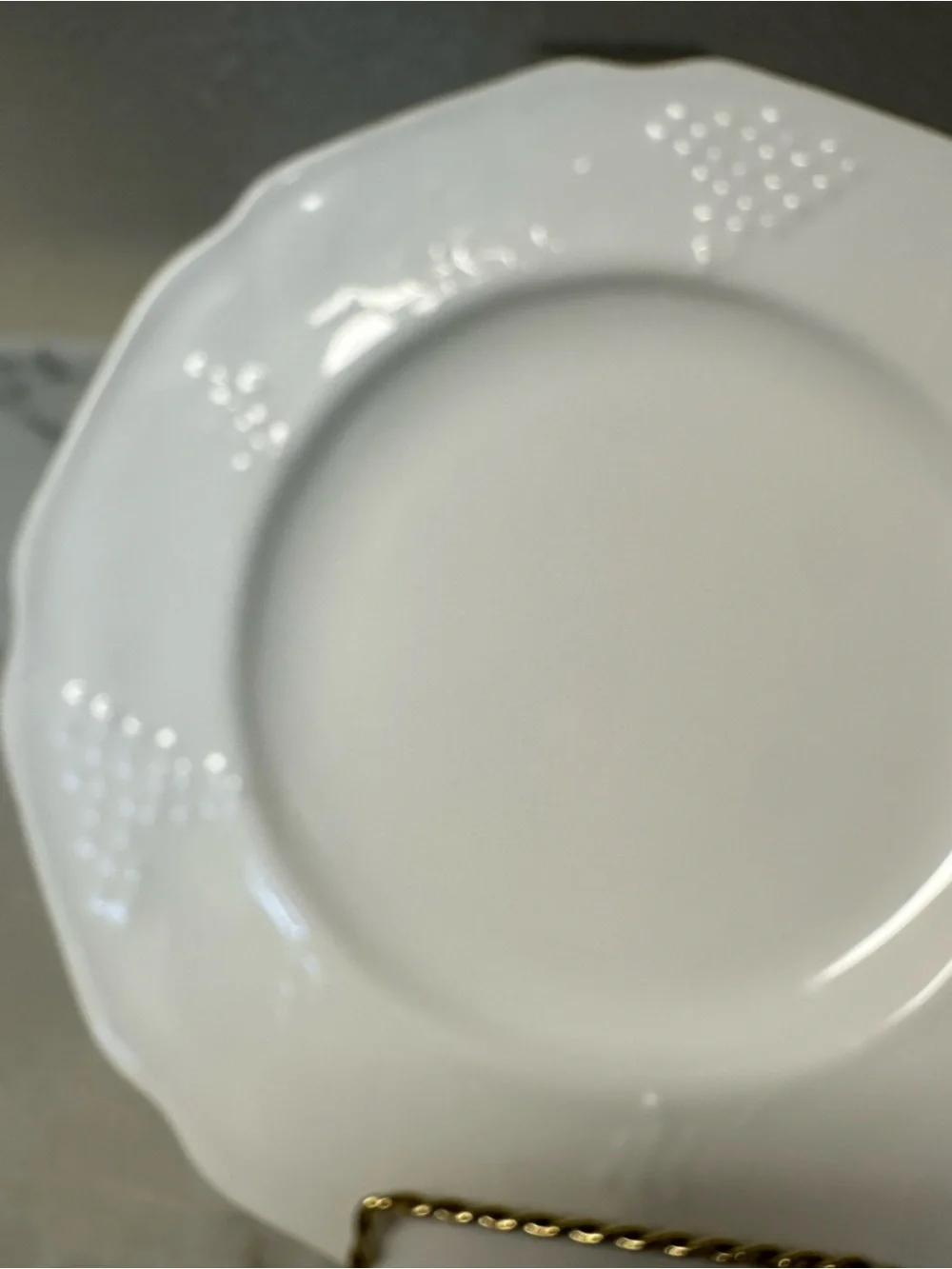 Vtg Colony Glass Co Harvest Grape White Milk Glass Dinner Plates 9 7/8” Set of 5